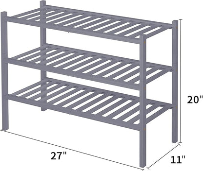 ROMGUAR CRAFT 3 Tier Bamboo Shoe Rack - Image 3
