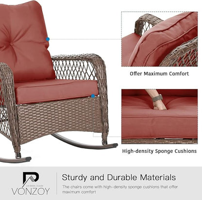 Patio Furniture Set 3 Pieces, Rocking Bistro Set - Image 5
