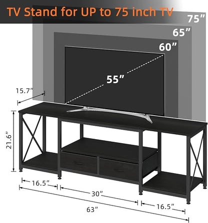 GYIIYUO TV Stand with Fabric Drawers - Image 2