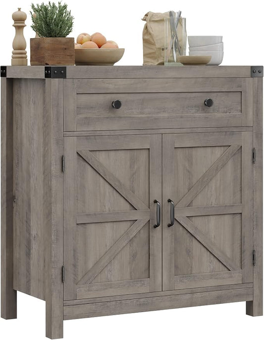 HOSTACK Coffee Bar Cabinet, Kitchen Storage Cabinet, Modern Farmhouse Buffet by HOSTACK