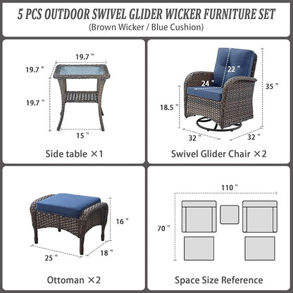 Belord Small Conversation Sets Patio Funiture - Image 3