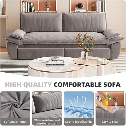 KEIKI 73.2" Queen Sleeper Couch, 3-in-1 Convertible Pull Out Sofa Bed - Image 5
