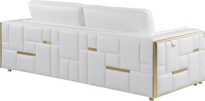 Blackjack Furniture Catania Modern Top Grain Italian Leather Sofa Set - Image 10