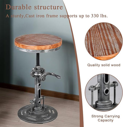 LOKKHAN American Antique Steampunk Deco Vintage Industrial Bar Cafe Stool - Image 8