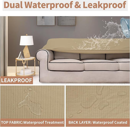 Easy-Going 100% Waterproof Oversized Loveseat Couch Cover, Dual Waterproof Sofa - Image 3
