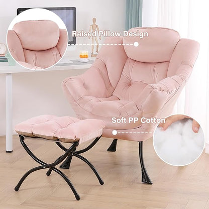 Tiita Lazy Chair with Ottoman, Comfy Leisure Sofa Armchair with Ottoman - Image 4