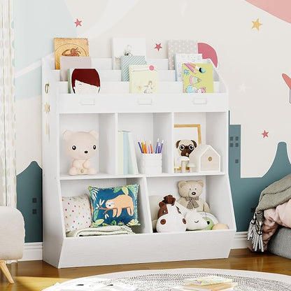 HOOBRO Kids Bookshelf, Toy Organizer and Storage, Bookshelf - Image 2