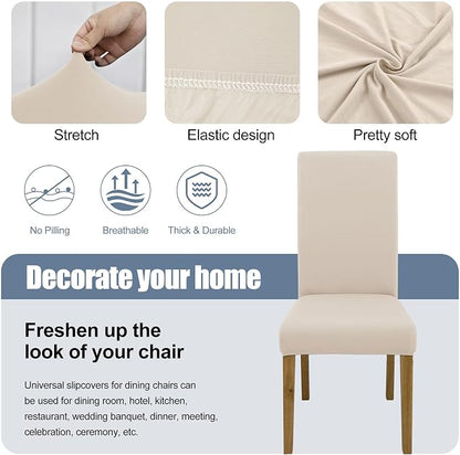 BIETYONE Stretch Dining Chair Covers Set of 6, Soft Removable Washable Kitchen - Image 3