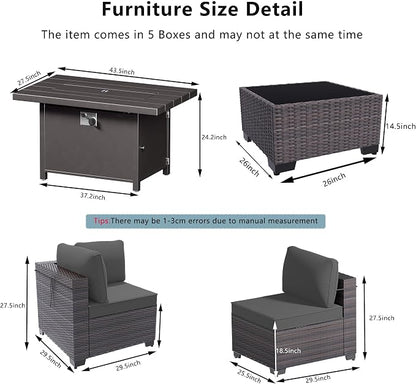 Outdoor Terrace Furniture Set, 15 Piece Outdoor Furniture Set, - Image 2