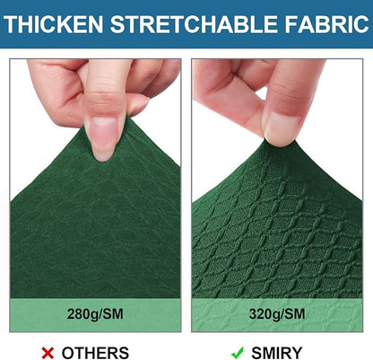 Smiry Waterproof Seat Covers for Dining Room Chairs Set of 4, Stretch Jacquard - Image 4
