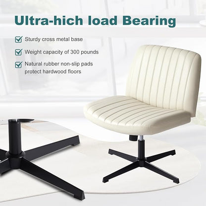 OLIXIS Criss Cross Legged Chairs Armless No Wheels Wide Seat Height Adjustable - Image 5