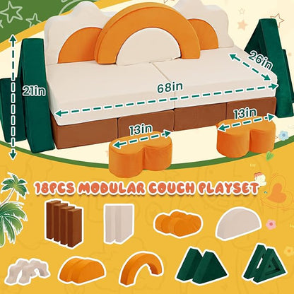 Erament 18PCS Modular Kids Play Couch - Image 2