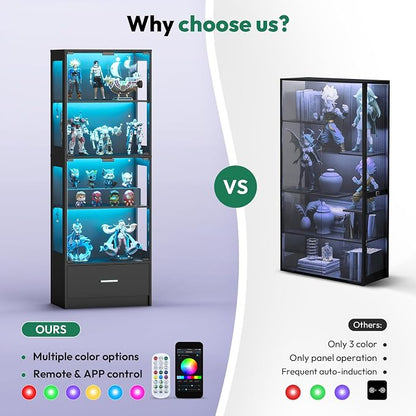 Lamtor 67-inch Glass Display Cabinet – Curio Cabinet - Image 3