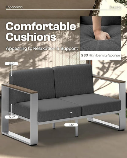 Aluminum Patio Furniture Set, 5 Seats Outdoor Patio Conversation Sets - Image 2