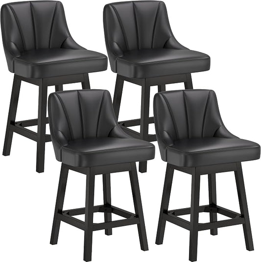 YaFiti Swivel Bar Stools Set of 4, 26 Inch Counter Height Bar Stools by YaFiti