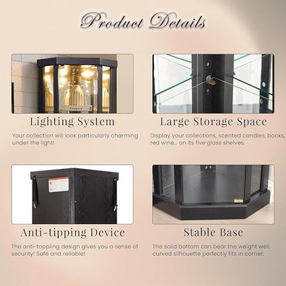 Anwick Corner Display Curio Cabinets - Image 4