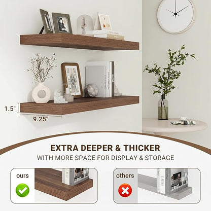 Acovy 36 Inch Floating Shelves, Wooden Shelves - Image 5