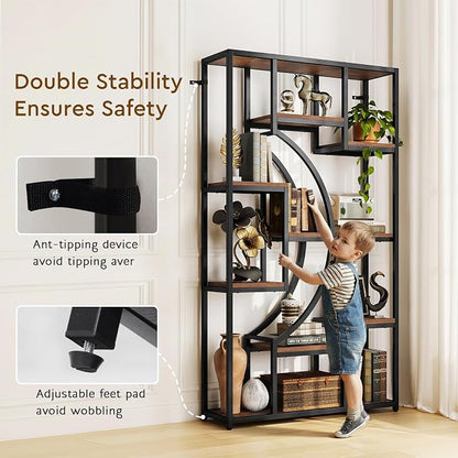 HolliWill 70.8" Tall Bookshelf Set of 2, Etagere Bookcase - Image 8