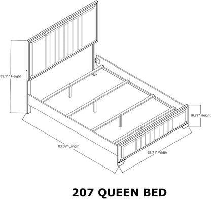 Kings Brand Furniture 6-Piece Modern & Premium Bedroom Set in Walnut Wood Finish - Image 7