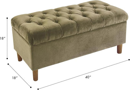 Homepop Home Decor | Tufted Ainsley Button Storage Ottoman Bench - Image 3