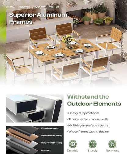 Outdoor Dining Set for 4, Patio Table and Chairs Set - Image 4