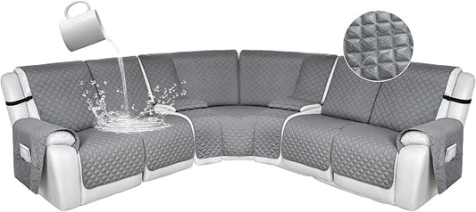 HDCAXKJ 100% Waterproof Reclining Sectional Couch Covers L Shape Recliner Sofa by HDCAXKJ