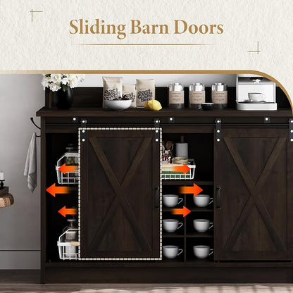 4ever2buy Farmhouse Coffee Bar Cabinet - Image 3