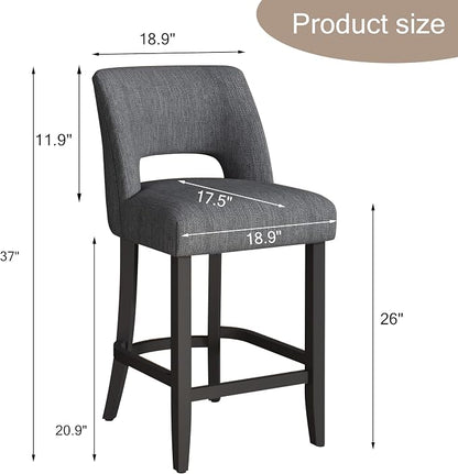 VKNOW Bar Stools Set of 2, Modern Counter Stools - Image 2
