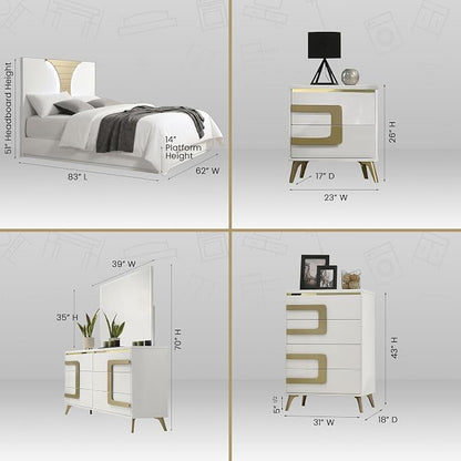 Kings Brand Furniture Claire 6-Piece Queen Size Bedroom Set - Image 6