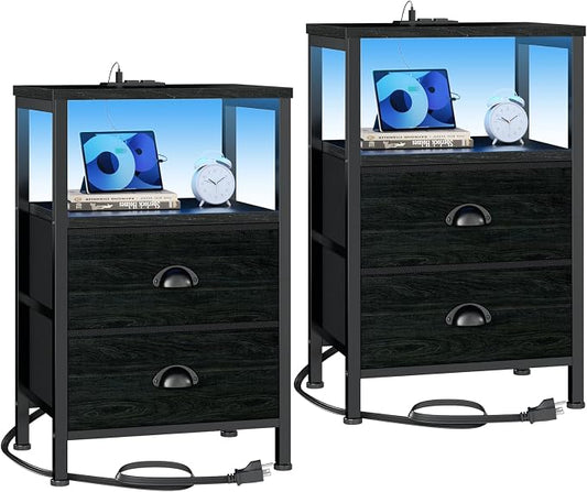 Furologee Nightstands Set of 2, End Tables by Furologee