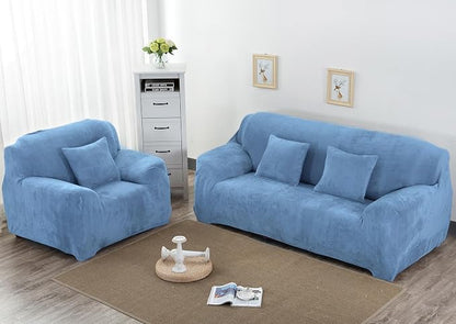 vctops 1-Piece Velvet Plush Stretch Chair Sofa Slipcover Soft Fuzzy Fluffy - Image 2