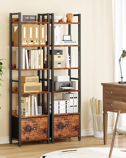 Furologee Book Shelf Set of 2, 6 Tier Tall Shelf - Image 6