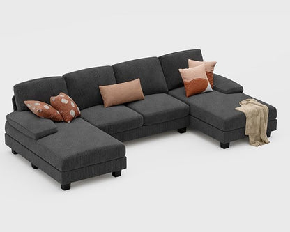 Furniwell Convertible Sectional Sofa Couch, 4 Seat Sofa Set - Image 7