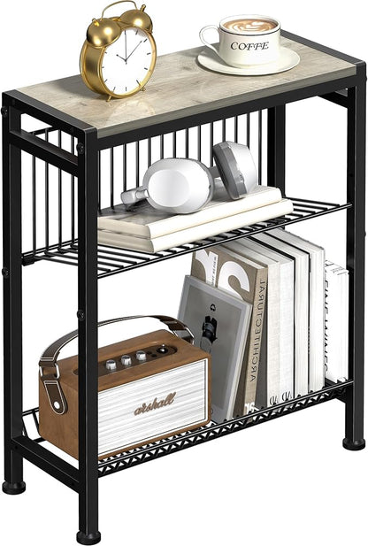 Narrow Side Table for Small Space, 3-Tier End Table by HOME