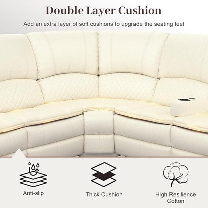 Yolsali 3-Seater Recliner Sofa, Manual Reclining Couch - Image 3