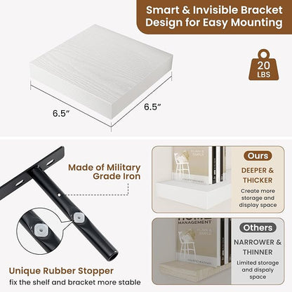 fuqing Floating Shelves for Wall, Wall Mounted Wood Floating Shelf - Image 2