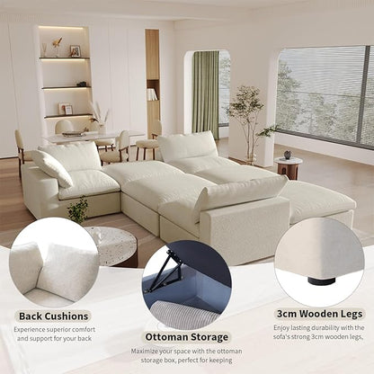Cloud Modular Sectional Sofa Couch, Oversized Couch 8 Seater, 160.6" U Shaped - Image 4