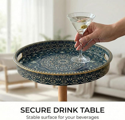Gesodant Boho Single Leg Round Side Table - Image 5