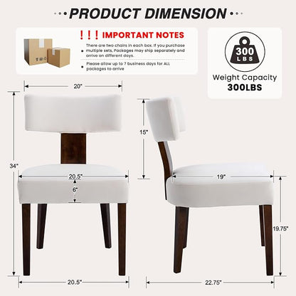 HNY Set of 6 Mid Century Modern Dining Chairs, Farmhouse Velvet Upholstered - Image 2