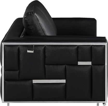 Blackjack Furniture Catania Modern Top Grain Italian Leather Sofa Set - Image 11