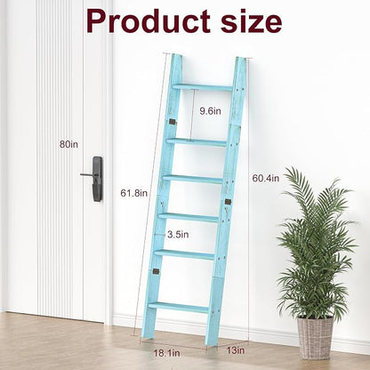 Honest Blanket Ladders for The Living Room, 6-Tier Blanket Holder, Wall-Leaning - Image 3