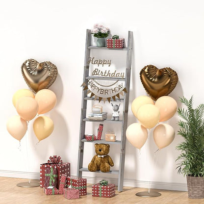 Honest Blanket Ladders for The Living Room, 6-Tier Blanket Holder, Wall-Leaning - Image 9