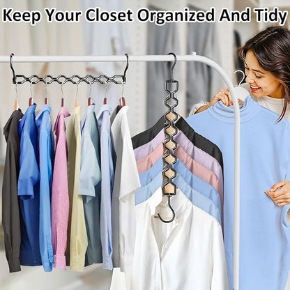 Space Saving Hangers for Clothes 6 Pack, Sturdy Metal Hangers Heavy Duty Magic - Image 6