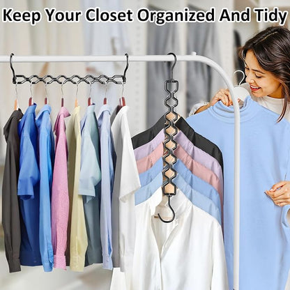 12 Pack Space Saving Hangers for Clothes, Sturdy Metal Hangers Heavy Duty Magic - Image 6