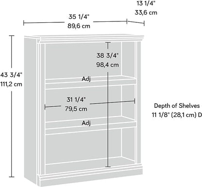 Sauder Miscellaneous Storage 3-Shelf Bookcase/ book shelf, Chalked Chestnut - Image 3