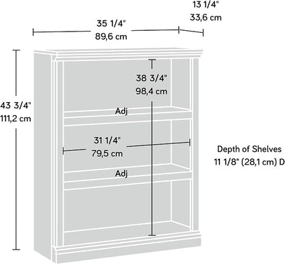 Sauder Miscellaneous Storage 3-Shelf Bookcase/ Book shelf, Washington Cherry - Image 3