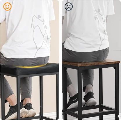 HOOBRO Bar Stools, Counter Height Bar Stools, Saddle Stools, 24.8" Barstools - Image 5