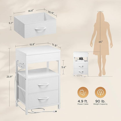 Nightstand Bedside Table Hidden Drawer - Image 2