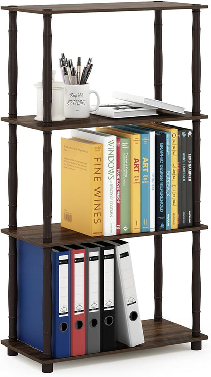 Furinno Turn-N-Tube 4-Tier Multipurpose Shelf Display Rack, Classic Tubes by Furinno-FitsYourSpaceFitsYourBudget