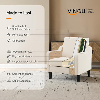 VINGLI Mid Century Modern Accent Chair, Waiting Room - Image 8